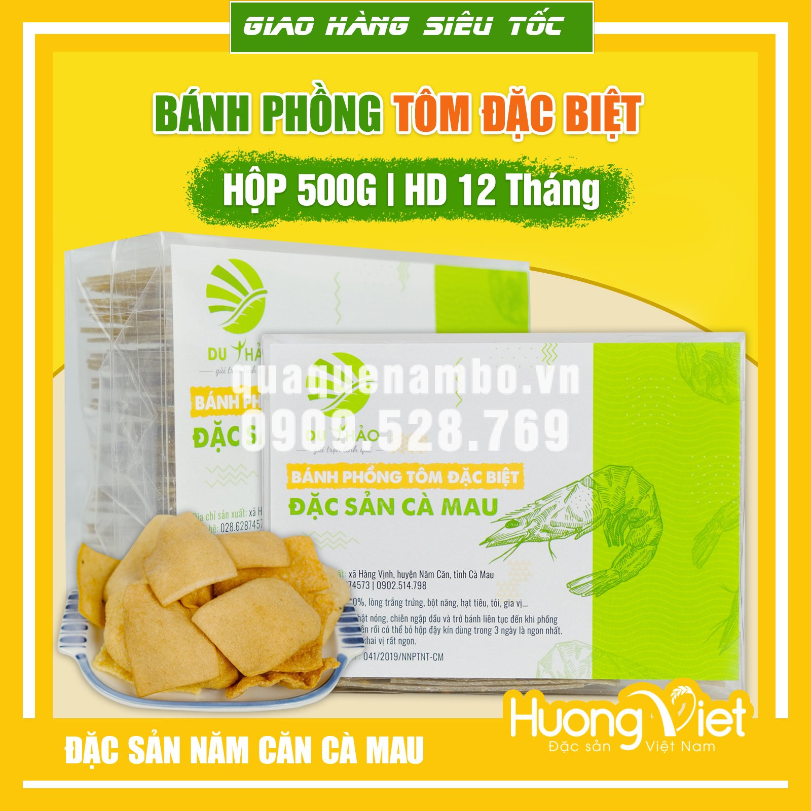 Bánh phồng khoai môn Năm Căn Cà Mau 500gr Bánh phồng khoai môn Năm Căn Cà Mau 500gr
