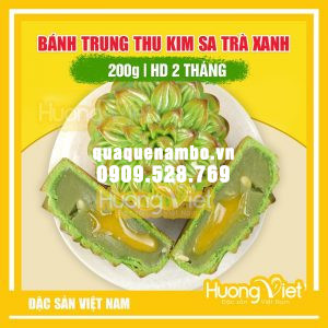 Bánh trung thu kim sa trà xanh trứng tan chảy - MS43