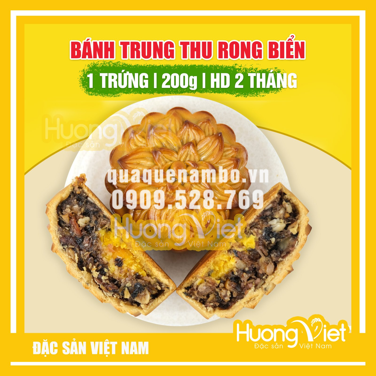 Bánh trung thu rong biển 1 trứng 200g - MS09 Bánh trung thu rong biển 1 trứng 200g - MS09