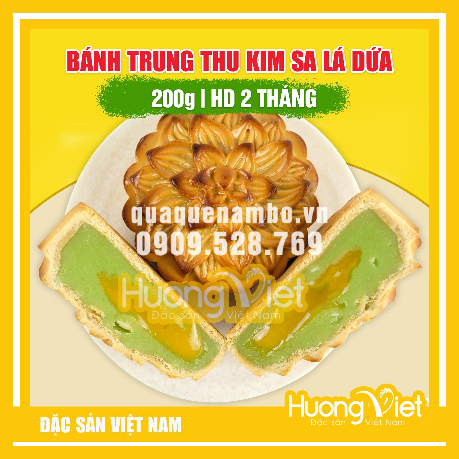 Bánh trung thu kim sa dứa trứng tan chảy 200g - MS42 Bánh trung thu kim sa dứa trứng tan chảy 200g - MS42