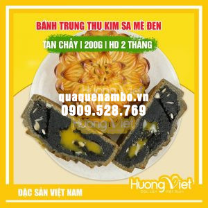 Bánh trung thu kim sa mè đen trứng tan chảy 200g - MS44