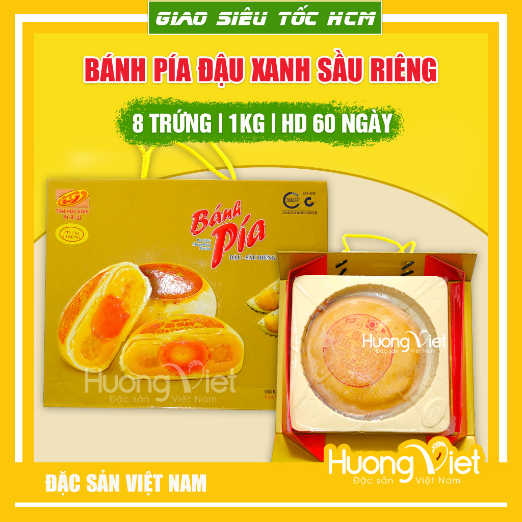 Bánh Pía Đậu Xanh Sầu Riêng 8 Trứng Tân Huê Viên 1kg