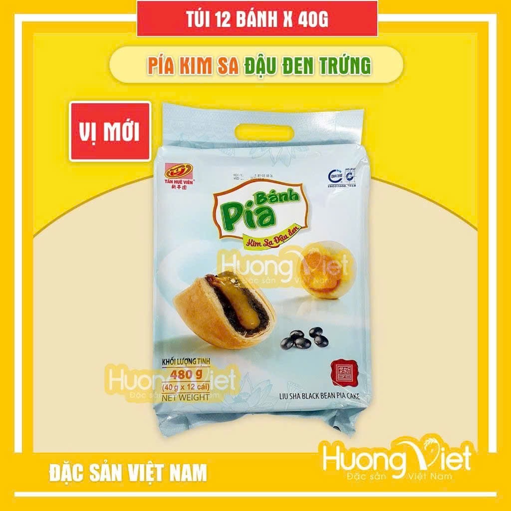 Bánh Pía Kim Sa Đậu Đen Tân Huê Viên 480g Bánh Pía Kim Sa Đậu Đen Tân Huê Viên 480g