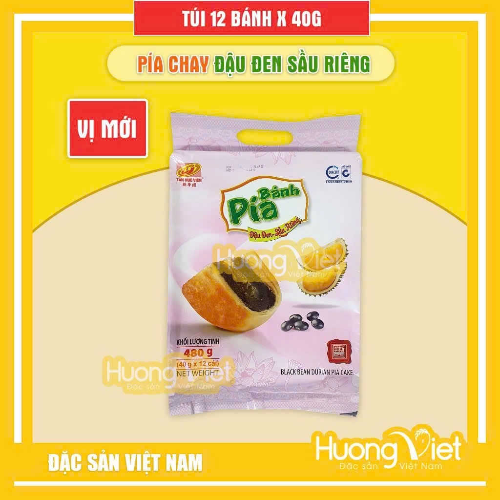 Bánh Pía Kim Sa Đậu Đen Tân Huê Viên 480g Bánh Pía Kim Sa Đậu Đen Tân Huê Viên 480g