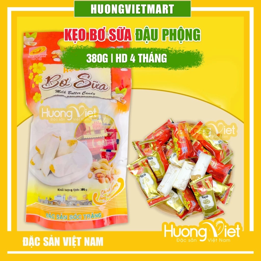 Kẹo Bơ Sữa Đậu Phộng Tân Huê Viên 380g Kẹo Bơ Sữa Đậu Phộng Tân Huê Viên 380g