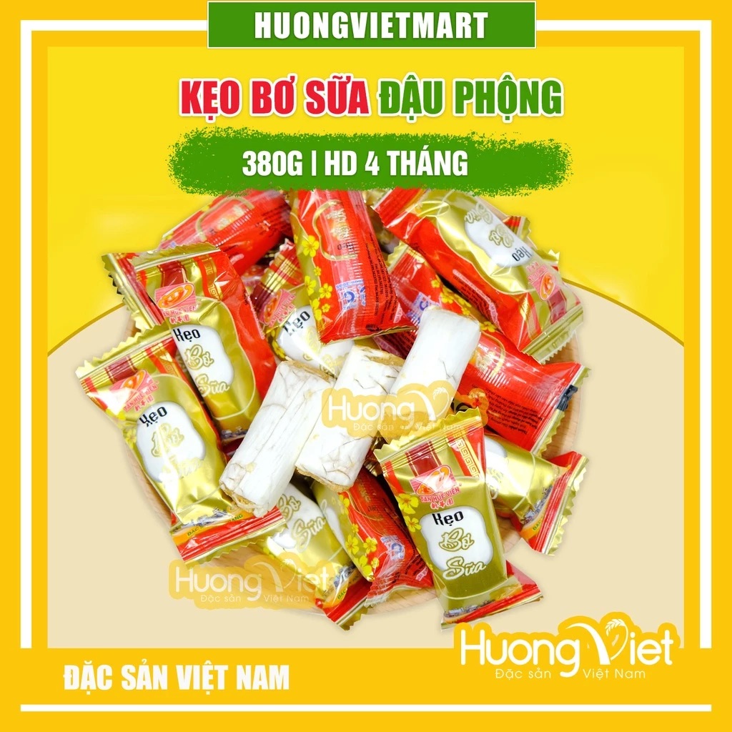 Kẹo Bơ Sữa Đậu Phộng Tân Huê Viên 380g Kẹo Bơ Sữa Đậu Phộng Tân Huê Viên 380g