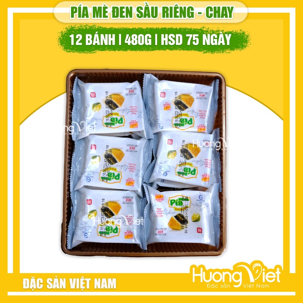 Bánh Pía Chay Mè Đen Sầu Riêng Tân Huê Viên 480g Bánh Pía Chay Mè Đen Sầu Riêng Tân Huê Viên 480g