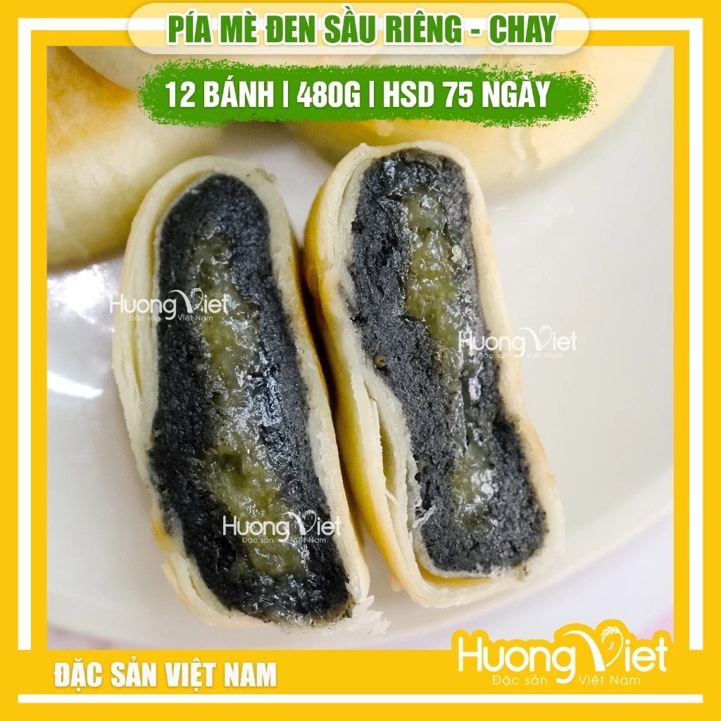 Bánh Pía Chay Mè Đen Sầu Riêng Tân Huê Viên 480g