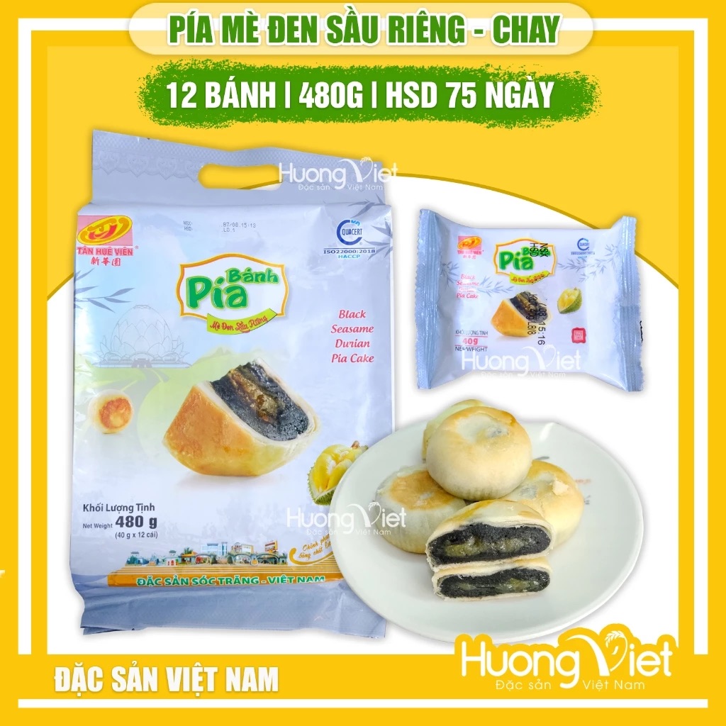 Bánh Pía Chay Mè Đen Sầu Riêng Tân Huê Viên 480g