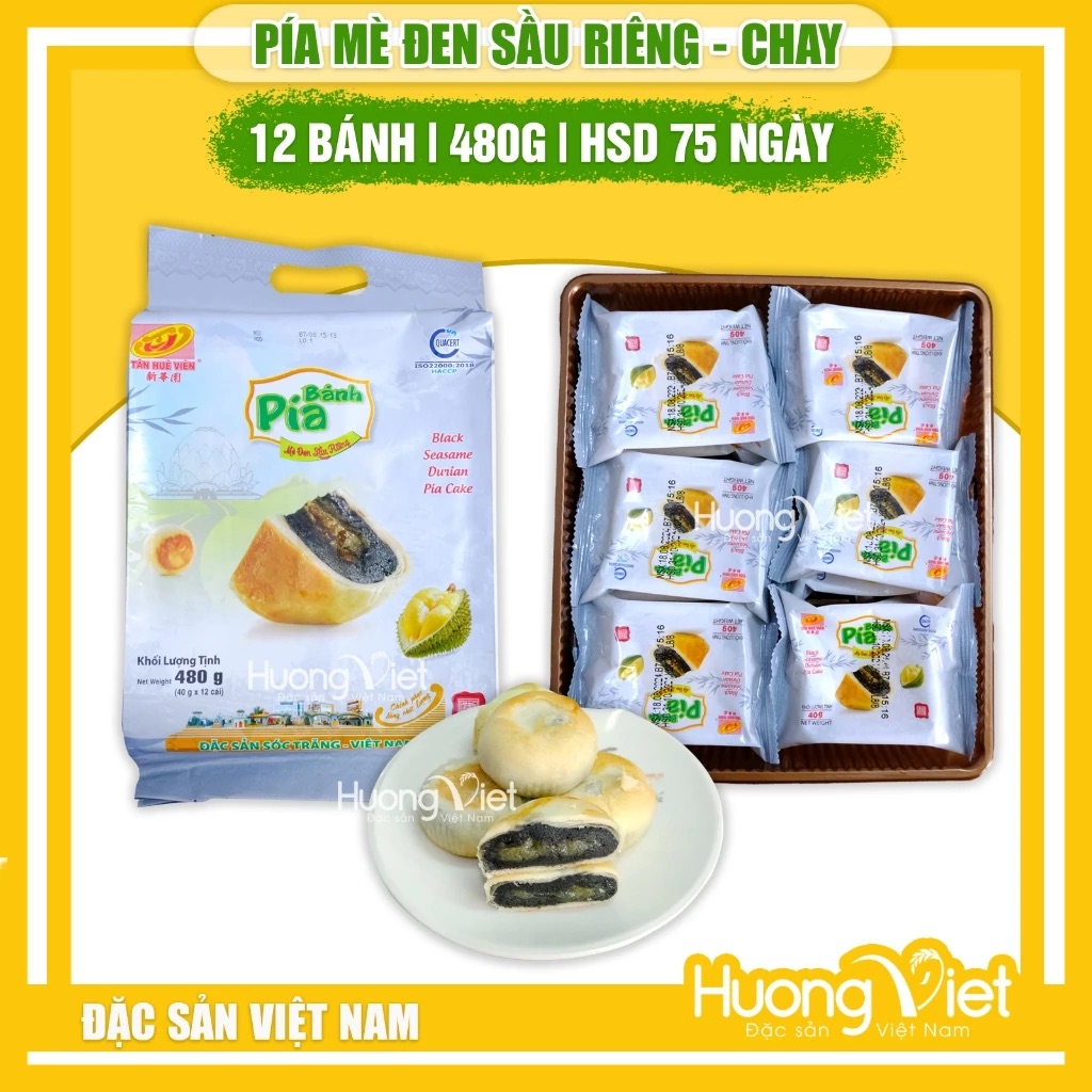 Bánh Pía Chay Mè Đen Sầu Riêng Tân Huê Viên 480g Bánh Pía Chay Mè Đen Sầu Riêng Tân Huê Viên 480g