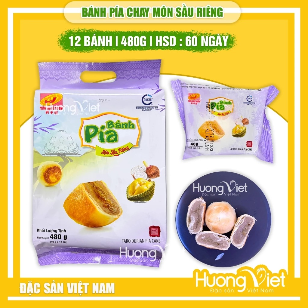 Bánh Pía Chay Khoai Môn Sầu Riêng Tân Huê Viên 480g Bánh Pía Chay Khoai Môn Sầu Riêng Tân Huê Viên 480g