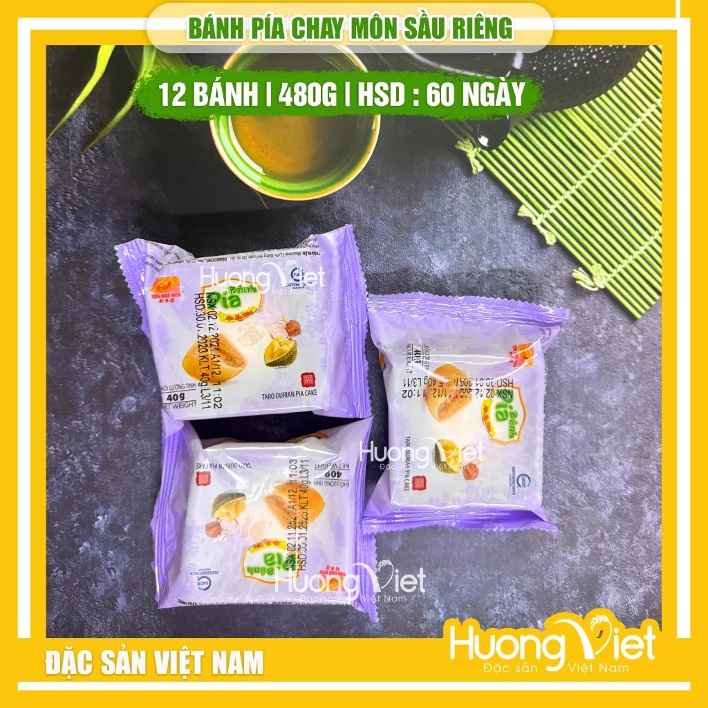 Bánh Pía Chay Khoai Môn Sầu Riêng Tân Huê Viên 480g Bánh Pía Chay Khoai Môn Sầu Riêng Tân Huê Viên 480g