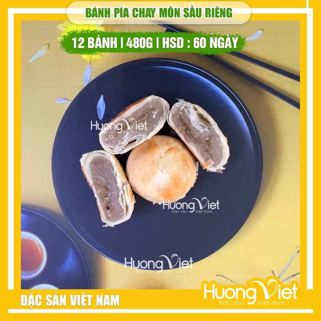Bánh Pía Chay Khoai Môn Sầu Riêng Tân Huê Viên 480g Bánh Pía Chay Khoai Môn Sầu Riêng Tân Huê Viên 480g