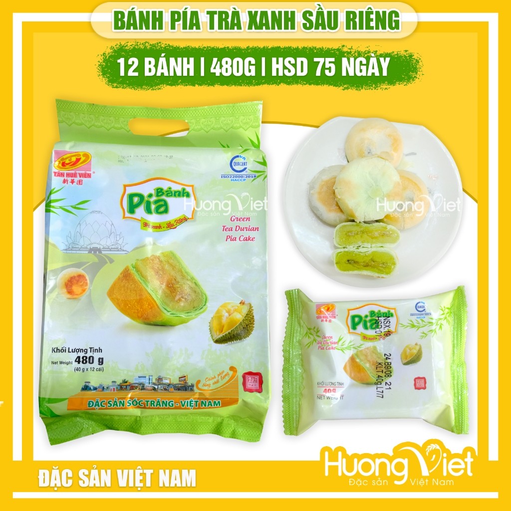 Bánh Pía Chay Trà Xanh Sầu Riêng Tân Huê Viên 480g Bánh Pía Chay Trà Xanh Sầu Riêng Tân Huê Viên 480g