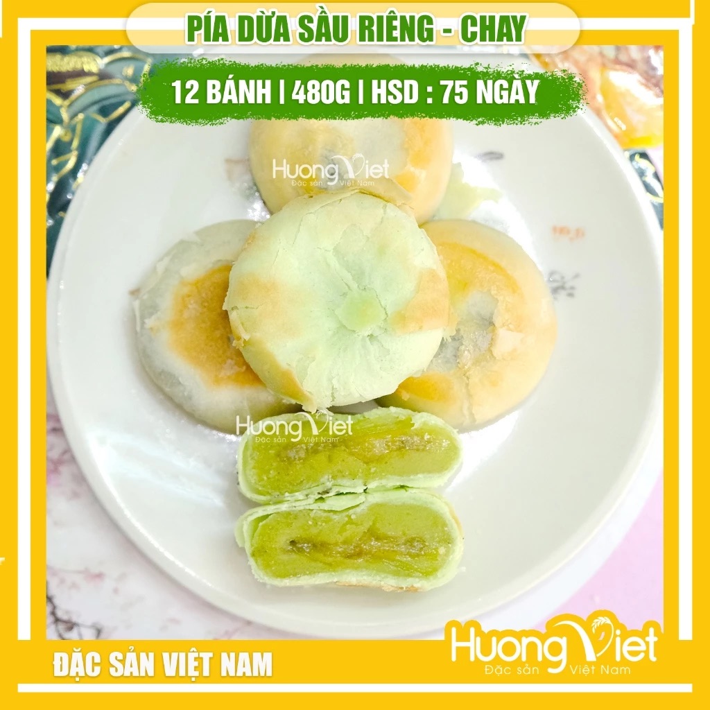 Bánh Pía Chay Trà Xanh Sầu Riêng Tân Huê Viên 480g Bánh Pía Chay Trà Xanh Sầu Riêng Tân Huê Viên 480g