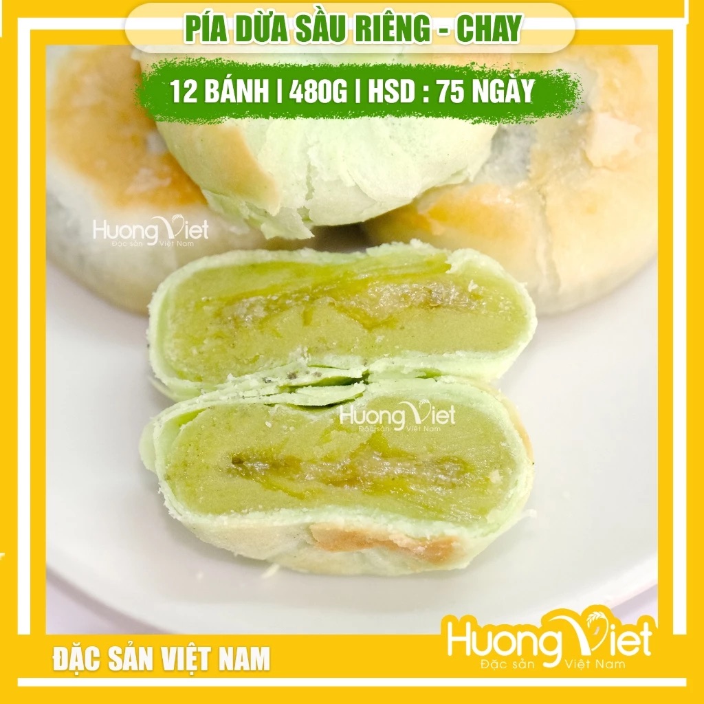 Bánh Pía Chay Trà Xanh Sầu Riêng Tân Huê Viên 480g