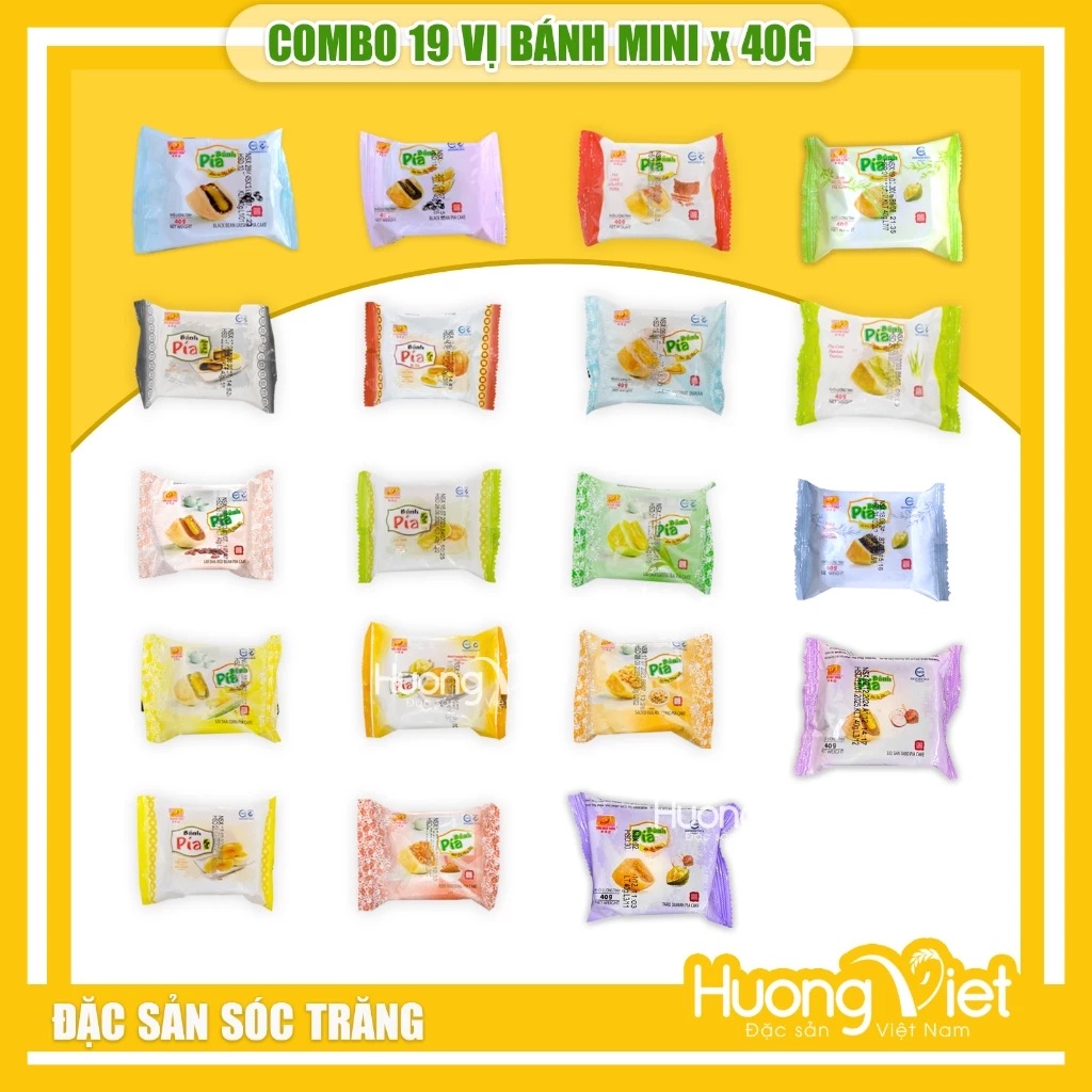 Hộp quà Hoa May Mắn 19 vị bánh pía mini Tân Huê Viên Hộp quà Hoa May Mắn 19 vị bánh pía mini Tân Huê Viên