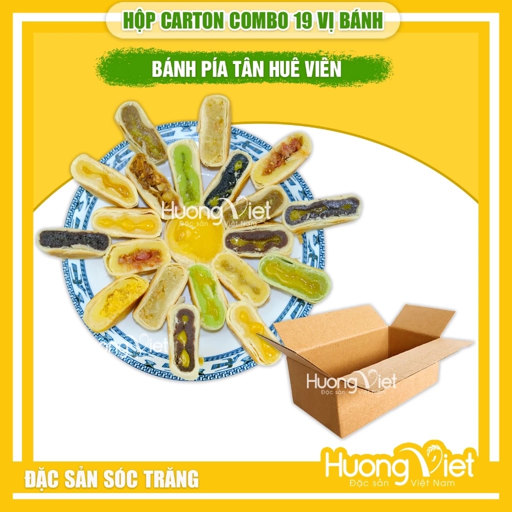 Hộp quà Hoa May Mắn 19 vị bánh pía mini Tân Huê Viên
