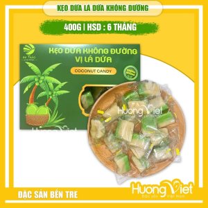 Kẹo Dừa Không Đường Nguyên Chất Du Thảo Hộp 400g