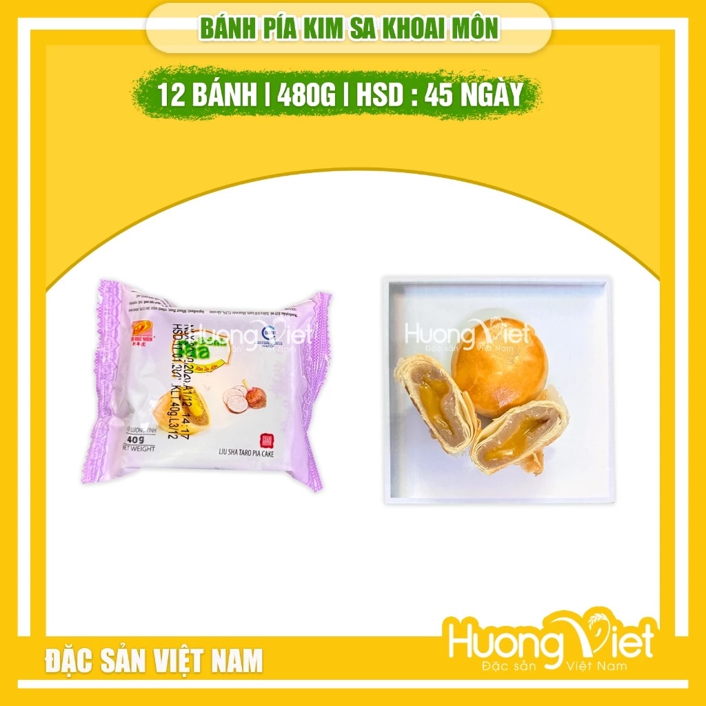 Bánh Pía Kim Sa Khoai Môn Tân Huê Viên 480g Bánh Pía Kim Sa Khoai Môn Tân Huê Viên 480g