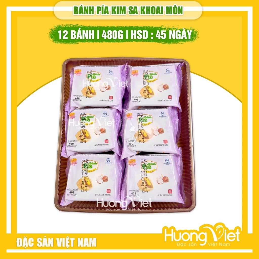 Bánh Pía Kim Sa Khoai Môn Tân Huê Viên 480g Bánh Pía Kim Sa Khoai Môn Tân Huê Viên 480g