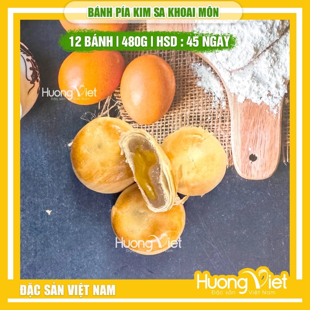 Bánh Pía Kim Sa Khoai Môn Tân Huê Viên 480g Bánh Pía Kim Sa Khoai Môn Tân Huê Viên 480g
