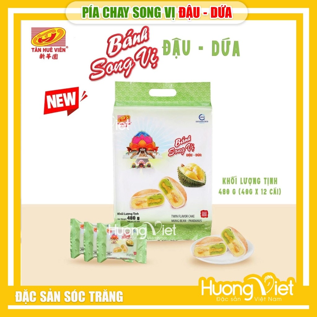 Bánh Pía Chay Song Vị Đậu Dứa Tân Huê Viên 480g Bánh Pía Chay Song Vị Đậu Dứa Tân Huê Viên 480g