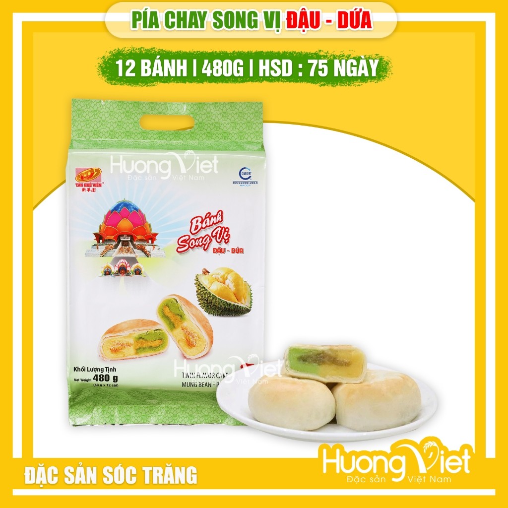 Bánh Pía Chay Song Vị Đậu Dứa Tân Huê Viên 480g Bánh Pía Chay Song Vị Đậu Dứa Tân Huê Viên 480g