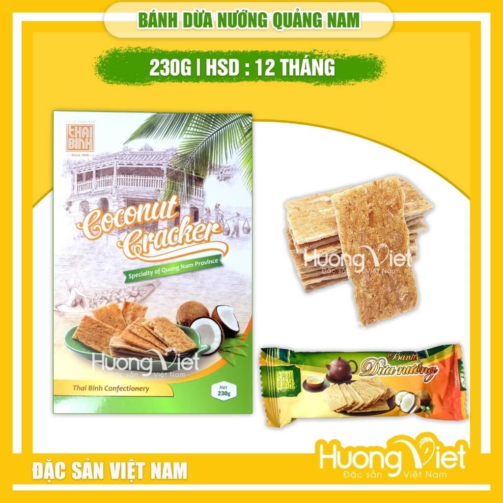 Bánh Dừa Nướng Thái Bình Hộp 230g