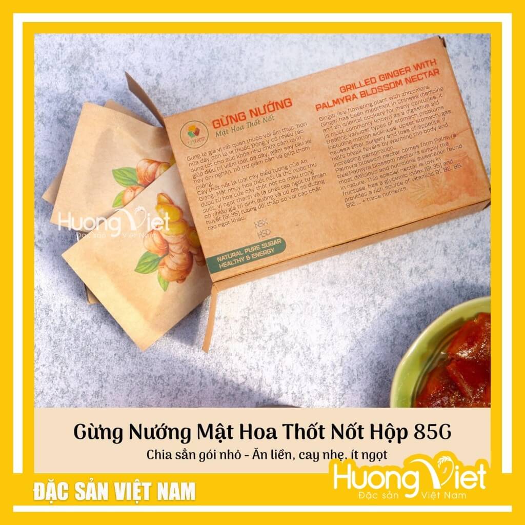 Gừng Nướng Mật Hoa Thốt Nốt 123 FARM Gừng Nướng Mật Hoa Thốt Nốt 123 FARM