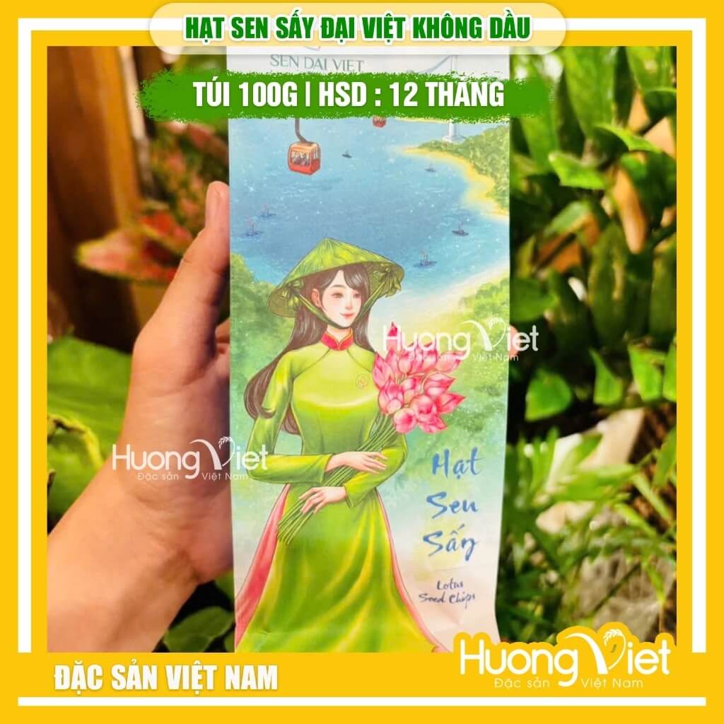 Hạt Sen Sấy Đại Việt túi 100g Hạt Sen Sấy Đại Việt túi 100g