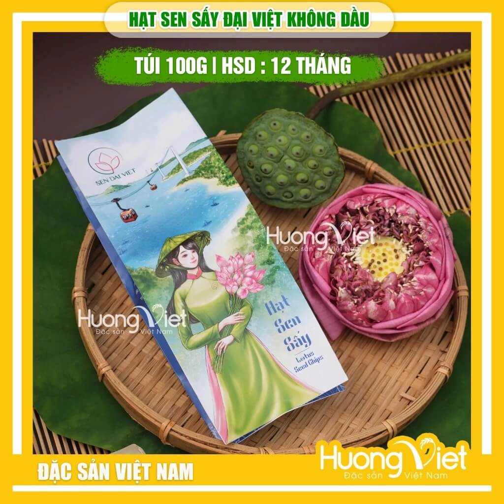 Hạt Sen Sấy Đại Việt túi 100g Hạt Sen Sấy Đại Việt túi 100g