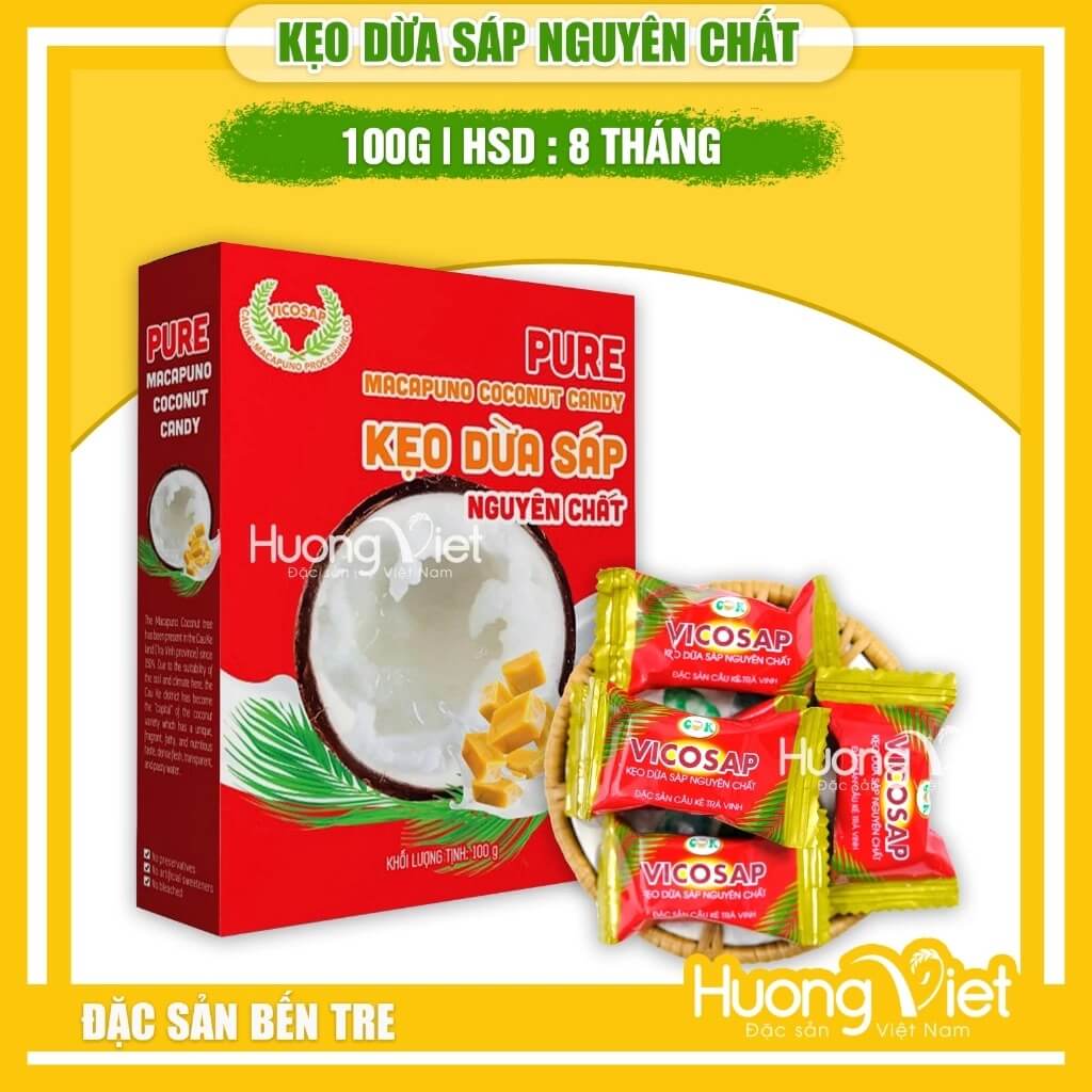 Kẹo Dừa Sáp Nguyên Chất VICOSAP 100g
