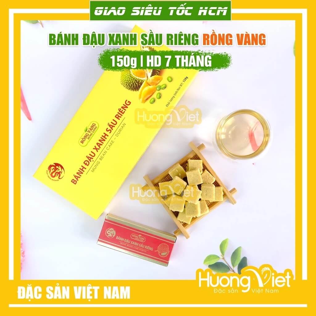 Bánh Đậu Xanh Rồng Vàng Hưng Long Nguyên Chất 150g