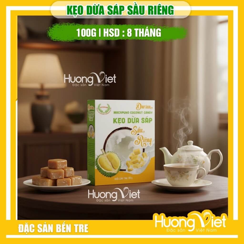 Kẹo Dừa Sáp Sầu Riêng VICOSAP 100g