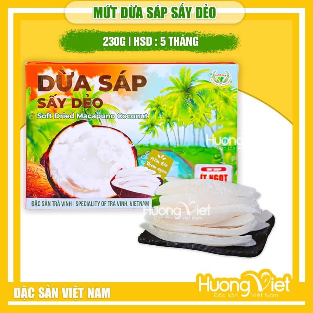 Dừa Sáp Sấy Dẻo VICOSAP hộp 230g Dừa Sáp Sấy Dẻo VICOSAP hộp 230g