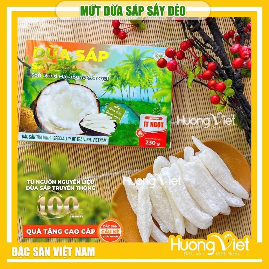 Dừa Sáp Sấy Dẻo VICOSAP hộp 230g Dừa Sáp Sấy Dẻo VICOSAP hộp 230g