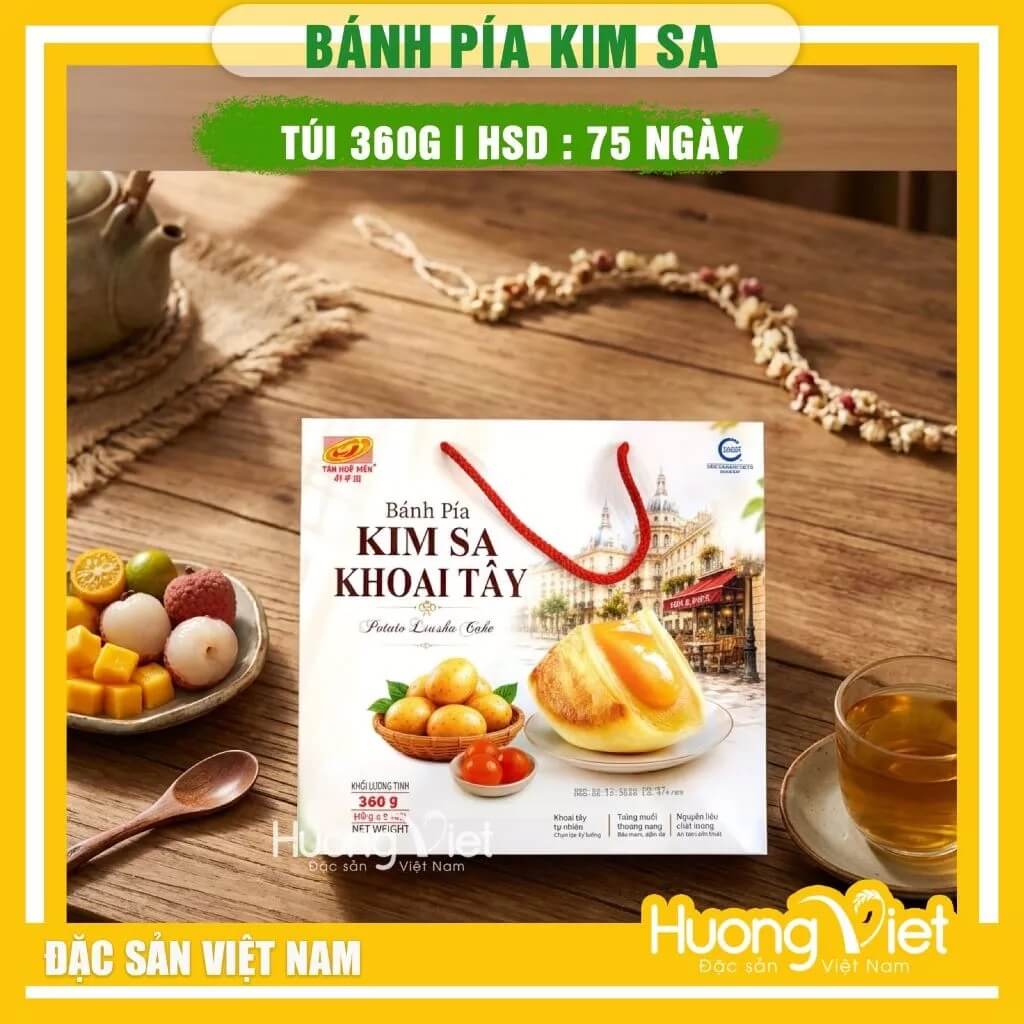 Bánh Pía Uyên Ương Đậu Dứa Trứng Tân Huê Viên hộp 600g Bánh Pía Uyên Ương Đậu Dứa Trứng Tân Huê Viên hộp 600g