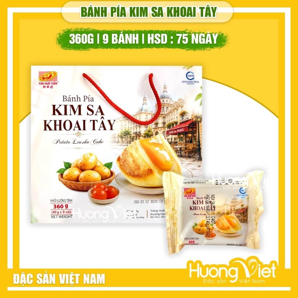 Bánh Pía Uyên Ương Đậu Dứa Trứng Tân Huê Viên hộp 600g Bánh Pía Uyên Ương Đậu Dứa Trứng Tân Huê Viên hộp 600g