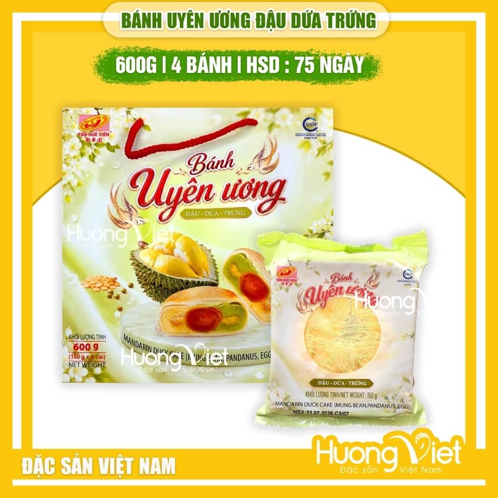 Bánh Pía Uyên Ương Đậu Dứa Trứng Tân Huê Viên hộp 600g