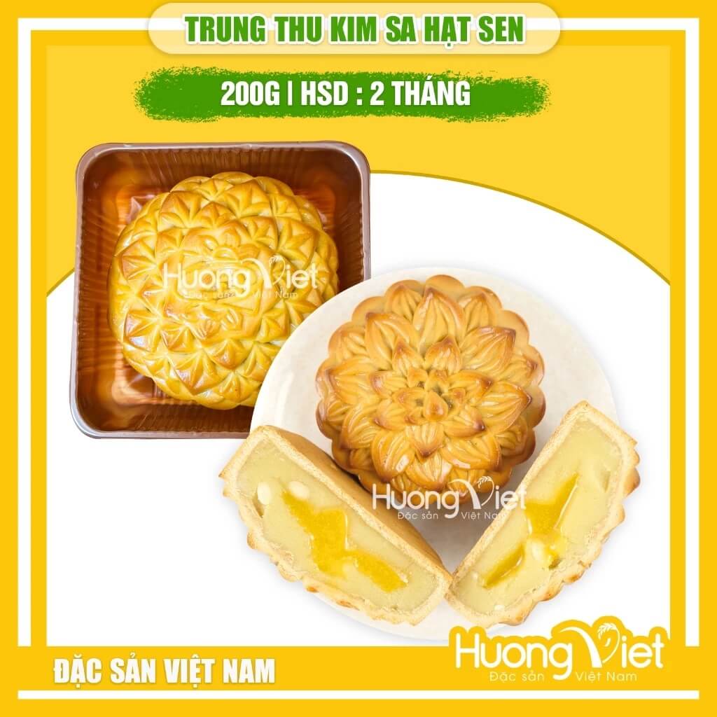 Bánh Trung Thu Kim Sa Hạt Sen Tân Huê Viên Bánh Trung Thu Kim Sa Hạt Sen Tân Huê Viên