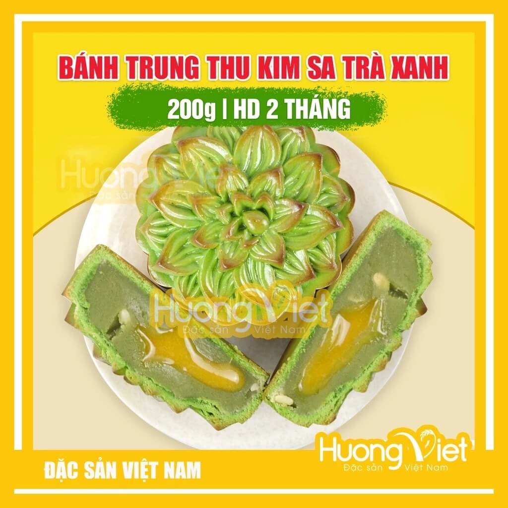 Bánh Trung Thu Kim Sa Trà Xanh Tân Huê Viên