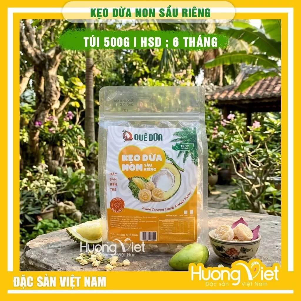 Kẹo Dừa Non Truyền Thống Quê Dừa túi 500g Kẹo Dừa Non Truyền Thống Quê Dừa túi 500g