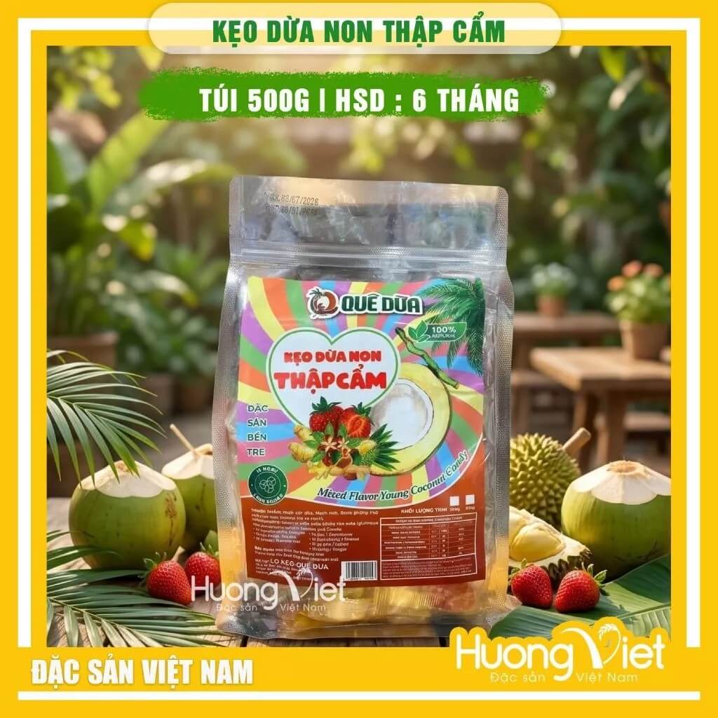 Kẹo Dừa Non Truyền Thống Quê Dừa túi 500g Kẹo Dừa Non Truyền Thống Quê Dừa túi 500g